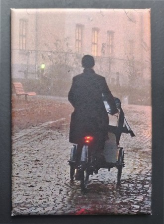 Mann på sykkel - 76 x 53 mm kjøleskapsmagnet